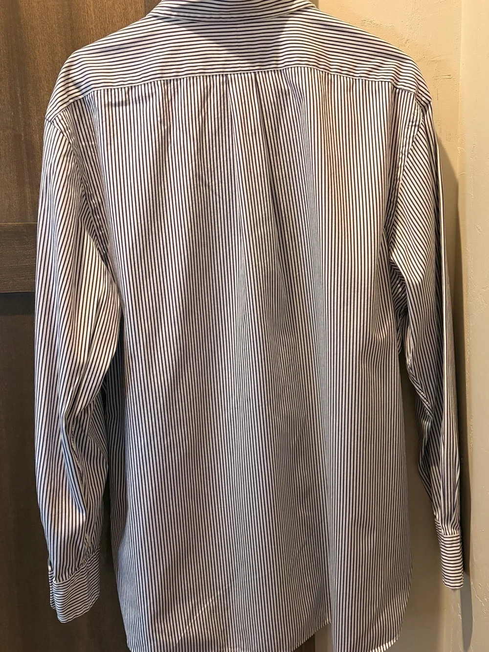 Ralph Lauren Men’s 18 Slim Fit Navy Stripe Button-Up Shirt